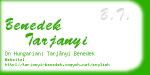 benedek tarjanyi business card